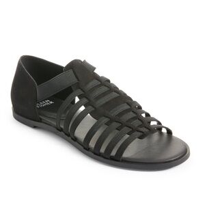 Eileen Fisher NWOB Rato Black Tumbled Nubuck Sandal Size 9.5 Strappy Open Toe